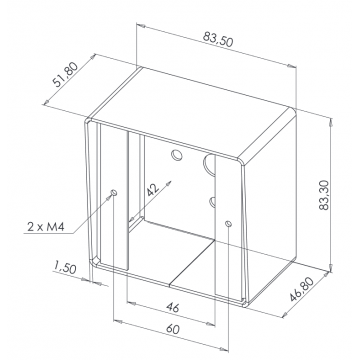 Boîtier applique carré pour gamme bouton poussoir