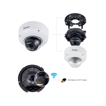 Outdoor Vandal-proof Dome, 2M 60fps, H.265/H.264/