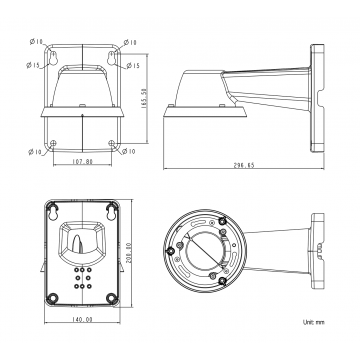 Wall mount bracket for Speed dome AM-220